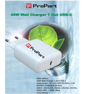 Carica Batterie 45W 1 Output USB-C