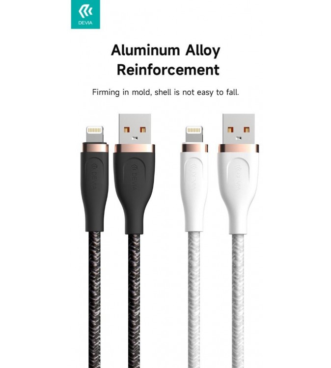 Cavo Intrecciato da Usb a Lightning 2,4 A, 1,5 Metri Bianco
