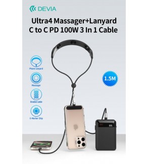 Cavo PD 100W Tipo-C con Massaggiatore e tracolla portatelefono