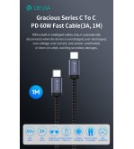 Cavo Devia da Tipo-C a Tipo-C PD 60W Alta velocita 1 Metro