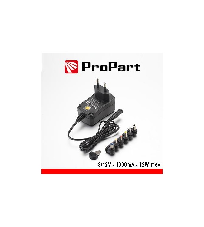 Alimentatore Switching Multitensione 3-12V 1000mA 12W max