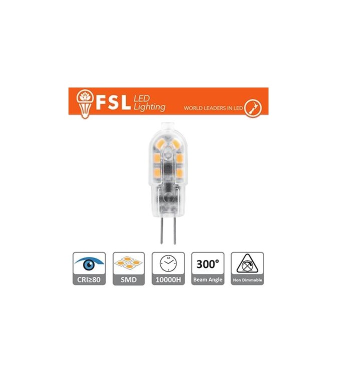 G4 - 1.5W 3000K 120LM 300º 39x12x10mm CRI80 DC-12V