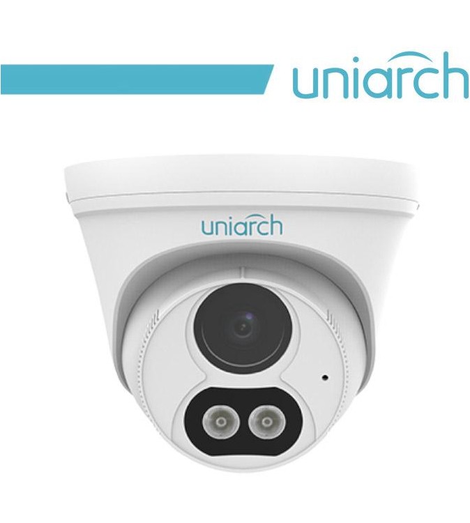 3MP Uniarch Turret IPCamera,Ottica fissa 2.8mm, Dual Light