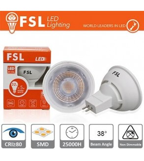 MR16 Lampadina LED - 6W 4000K 510LM 38º CRI80   DC 12V