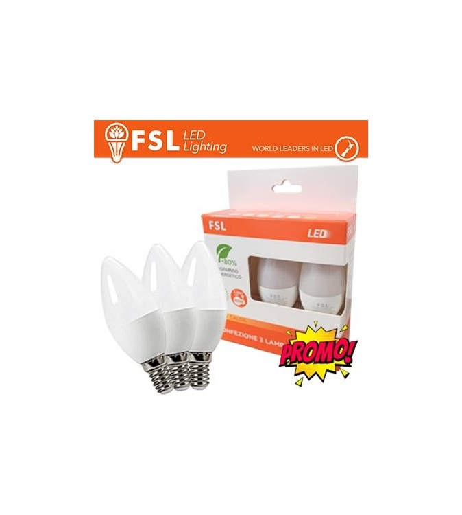 Lampada Oliva E14: Confezione PROMO 3PACK - 6W 3000K