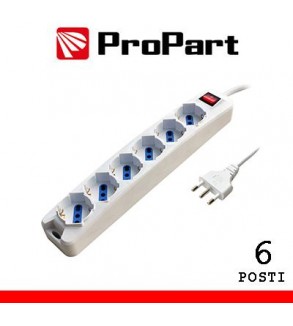 Multipresa 6pos bipasso/schuko spina16A +inter 3m