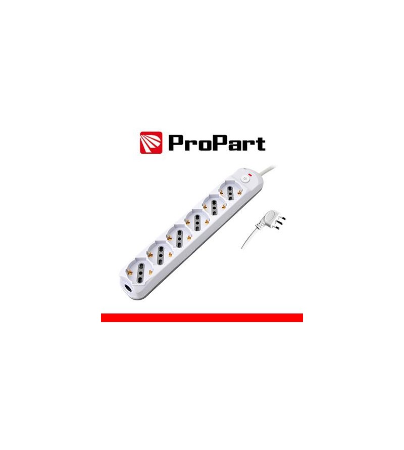 Multipresa 6pos bipasso/schuko + interrutt nuovo modello Spina 16A