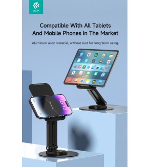 Supporto pieghevole in metallo con rotazione 360° per tablet