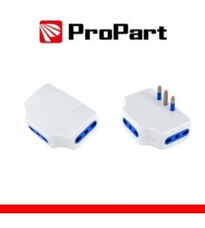 Adattatore presa tripla,3 prese 2P+T 10/16A bipasso, Spina 16a laterale