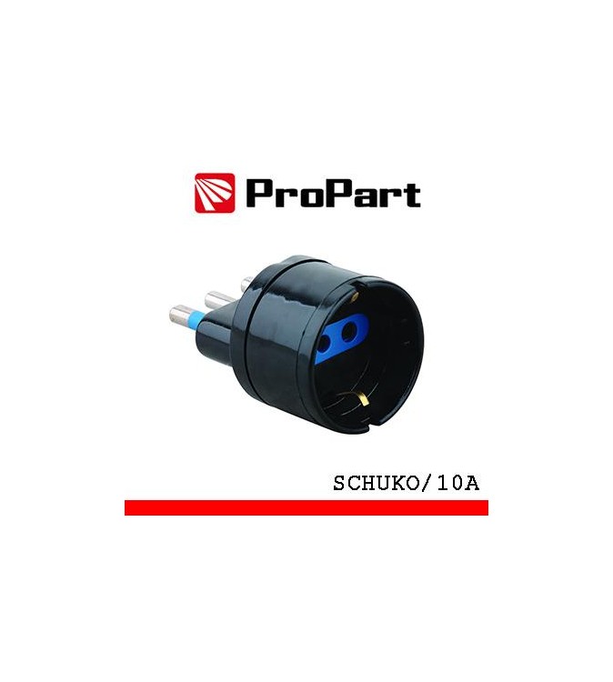 Adattatore schuko spina16A nero