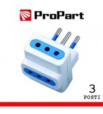 Adattatore triplo 3pos 10A spina10A polybag