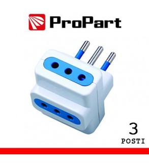 Adattatore triplo 3pos 10A spina10A polybag