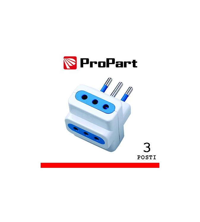 Adattatore triplo 3pos 10A spina10A polybag
