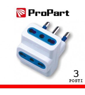 Adattatore triplo 3pos bipasso spina16A polybag