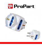 Adattatore triplo 3pos bipasso/schuko spina Schuko