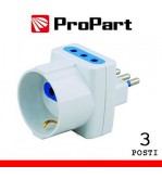 Adattatore triplo 3pos 10A/schuko spina10A polybag