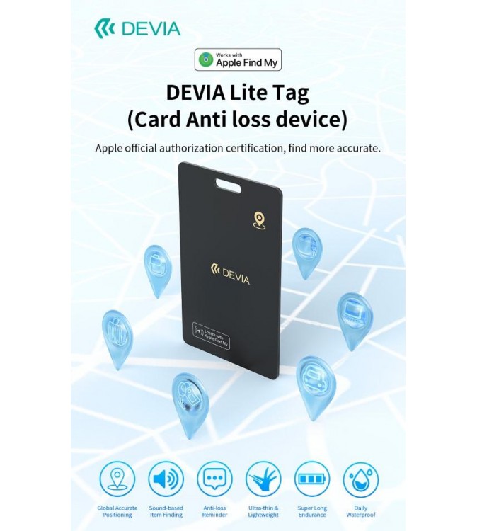 Dispositivo anti smarrimento DEVIA G2304 carica wireless Lite Tag Card Per Apple