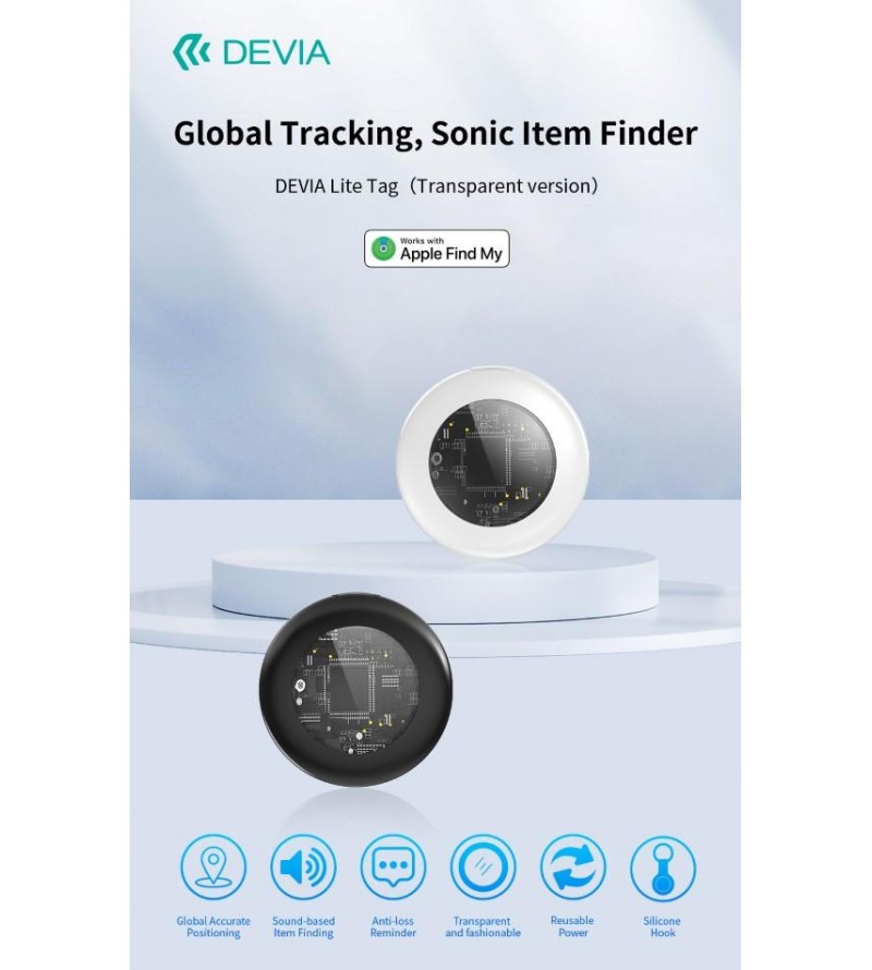 Anti-smarrimento DropTag G2305 Compatibile con Apple Find My Nero