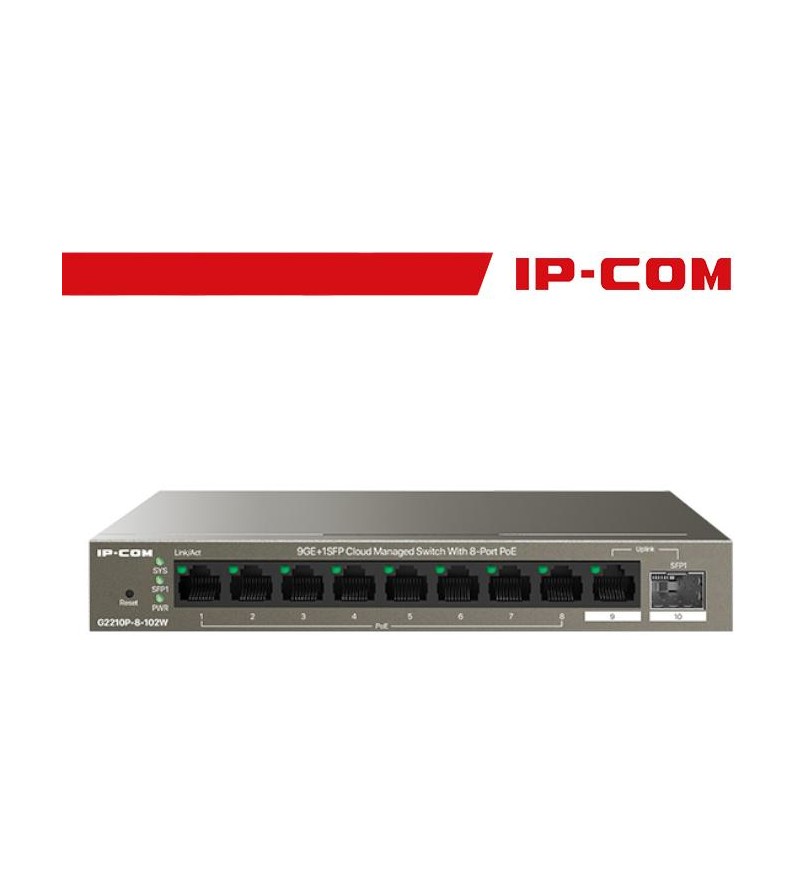 IP-COM Switch Giga PoE cloud managL2-10port(8GE PoE+1GE+1SFP)Pro | G2210P-8-102W