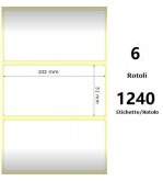 White 102x51mm, 1240 Et/Rotolo Z-2000D 4x2x 1 Core,circonferenza 106mm