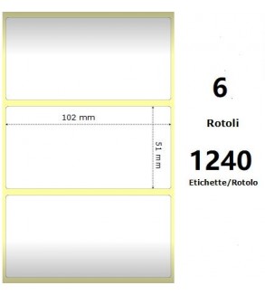 White 102x51mm, 1240 Et/Rotolo Z-2000D 4x2x 1 Core,circonferenza 106mm