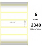 White 102x25mm,2340 Et/Rotolo Z-4000D, 4x1x1 Core, 6 Rolls