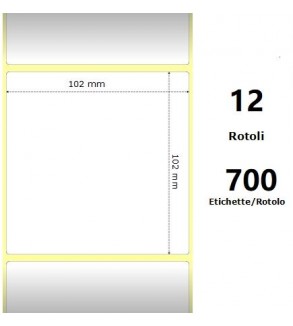 Yellow 102x102mm,700 Et/Rotolo Z-4000D, 4x4x1 Core, 12 Rolls