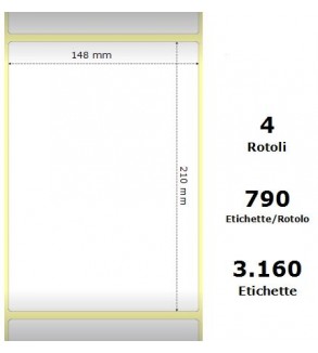 White 148x210mm,790 Et/Rotolo Z-1000D,5.8x8.3x3Core, 4 Rolls