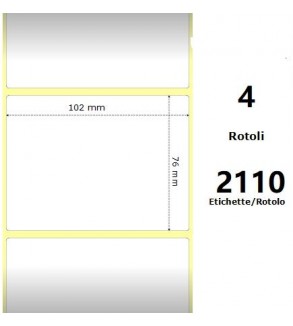 White 102x76mm,2110 Et/Rotolo Z-1000D, 4x3x3 Core ,4 Rolls
