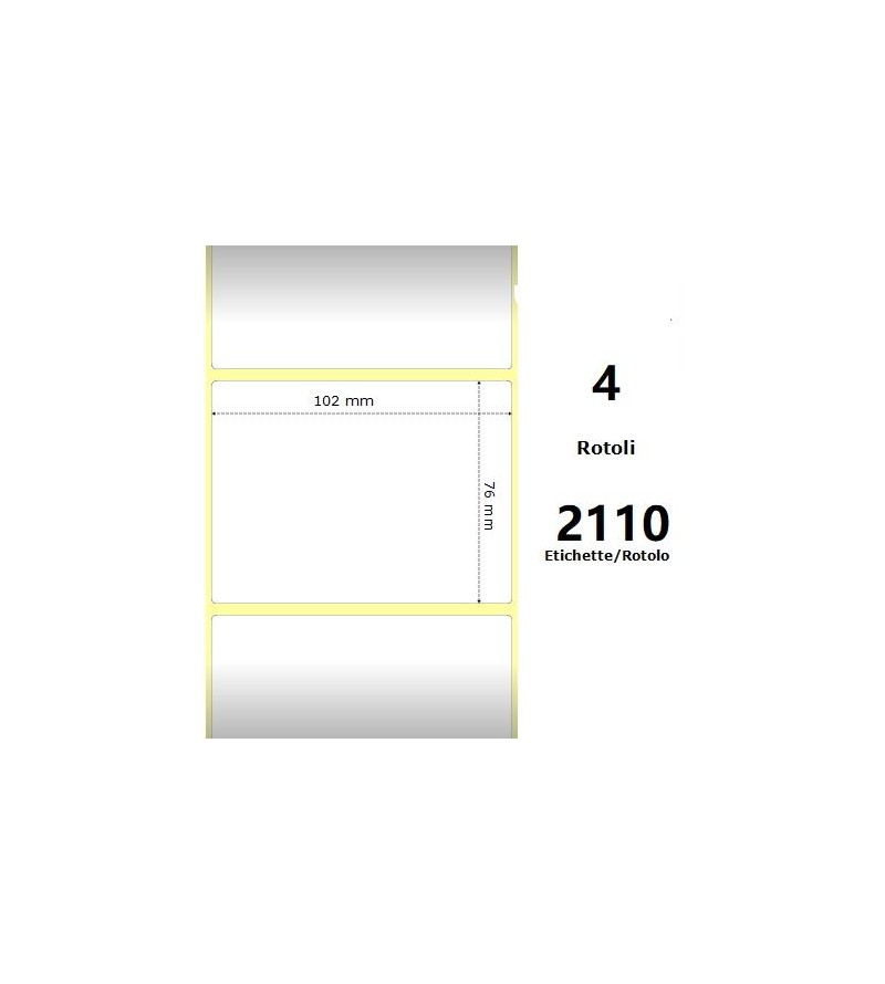White 102x76mm,2110 Et/Rotolo Z-1000D, 4x3x3 Core ,4 Rolls