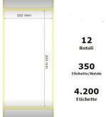 White 102x203mm, 350 Et/Rotolo Z-1000D,4x8x1 Core ,12 Rolls