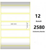 White 102x25mm, 2580 Et/Rotolo Z-2000D 4x1x1 Core, 12 Rolls