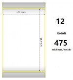 White 102x152mm, 475 Et/Rotolo Z-1000D,4x6x1 Core ,circonferenza 111mm