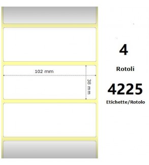 White 102x38mm, 4225 Et/Rotolo Z-2000D,4x1.5x3Core, 4 Rolls