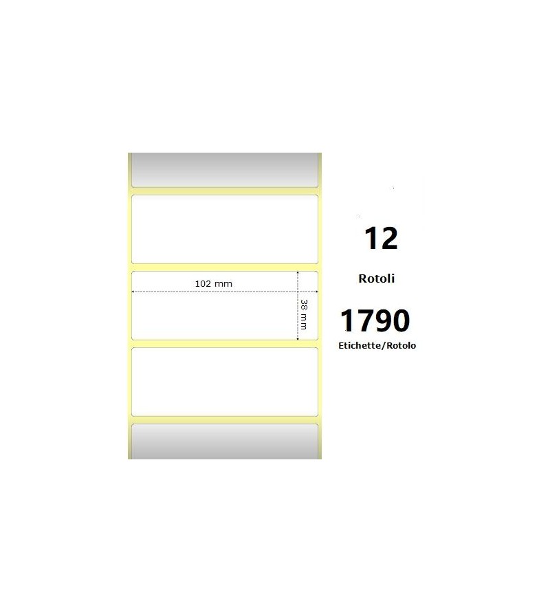 White 102x38mm,1790 Et/Rotolo Z-1000D, 4x1.5x1Core,circonferenza 111mm