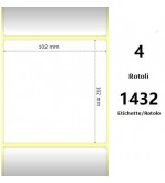 White 102x102mm,1432 Et/Rotolo Z-1000D, 4x4x3 Core ,4 Rolls