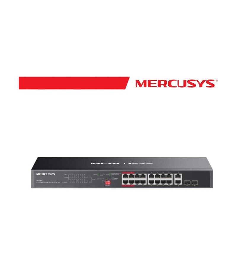 Mercusys 20-Port Gigabit Rackmount Switch with 16-Port PoE+ - MS120GP
