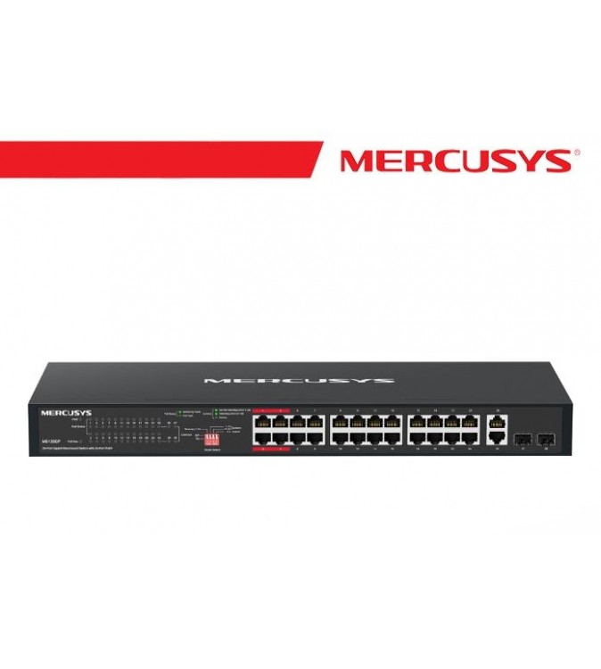 Mercusys Switch Rack da 28 porte Gigabit con 24 porte PoE+ - MS128GP