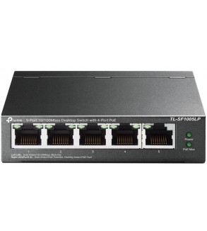 Switch Desktop 5 porte 10/100Mbps con 4-Port PoE TL-SF1005LP