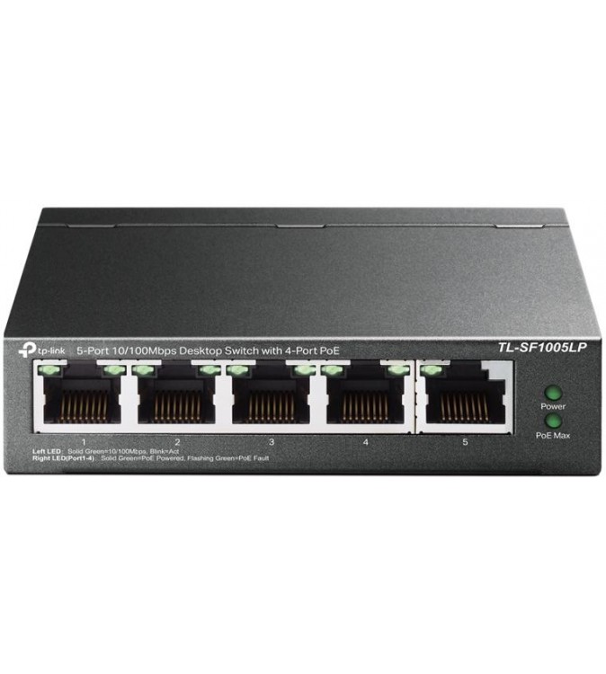 Switch Desktop 5 porte 10/100Mbps con 4-Port PoE TL-SF1005LP