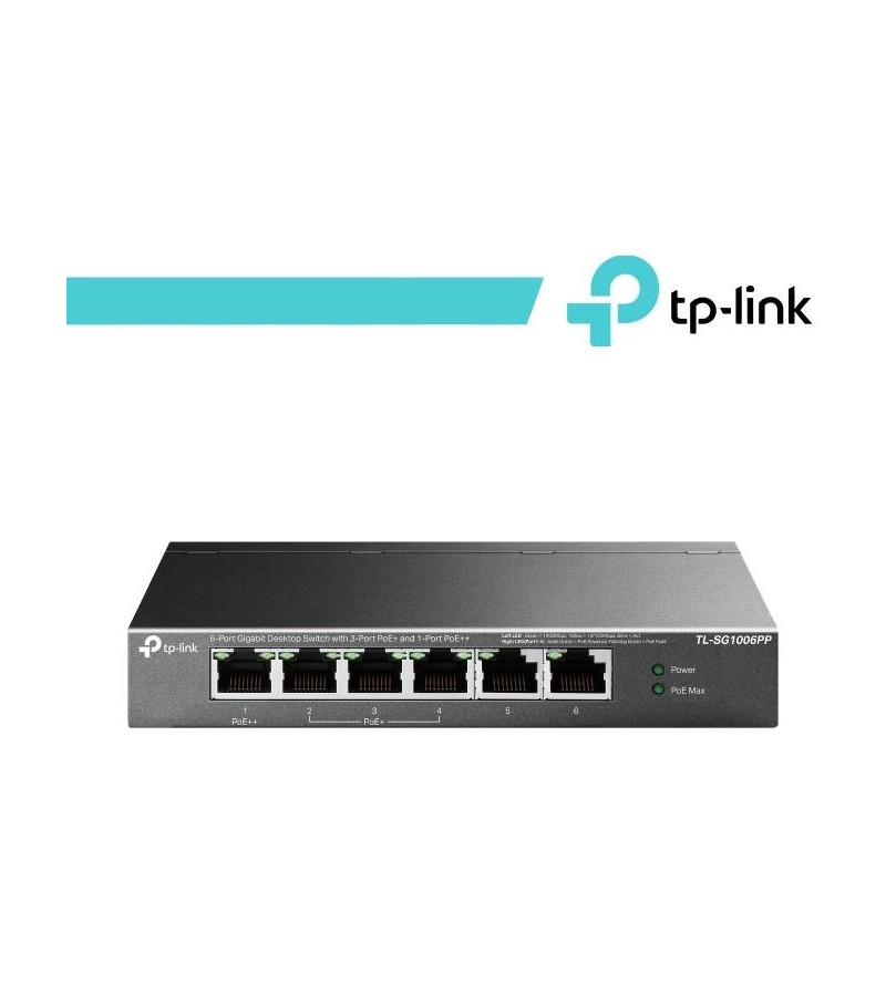 Switch Desktop 6 Porte Gigabit di cui 3 PoE+ e 1 PoE++