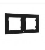 Shelly Wall Frame 2 - Placca da parete nera doppia compatibile Legrand