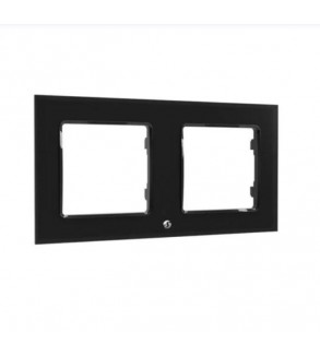 Shelly Wall Frame 2 - Placca da parete nera doppia compatibile Legrand