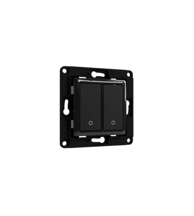Shelly Wall Switch 2 - Pulsanti filari da parete 2 tasti nero con supp relay