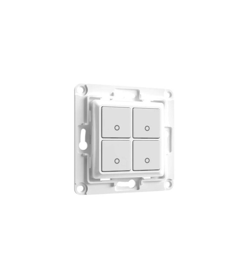 Shelly Wall Switch 4 - Pulsanti filari da parete 4 tasti bianco con supp relay