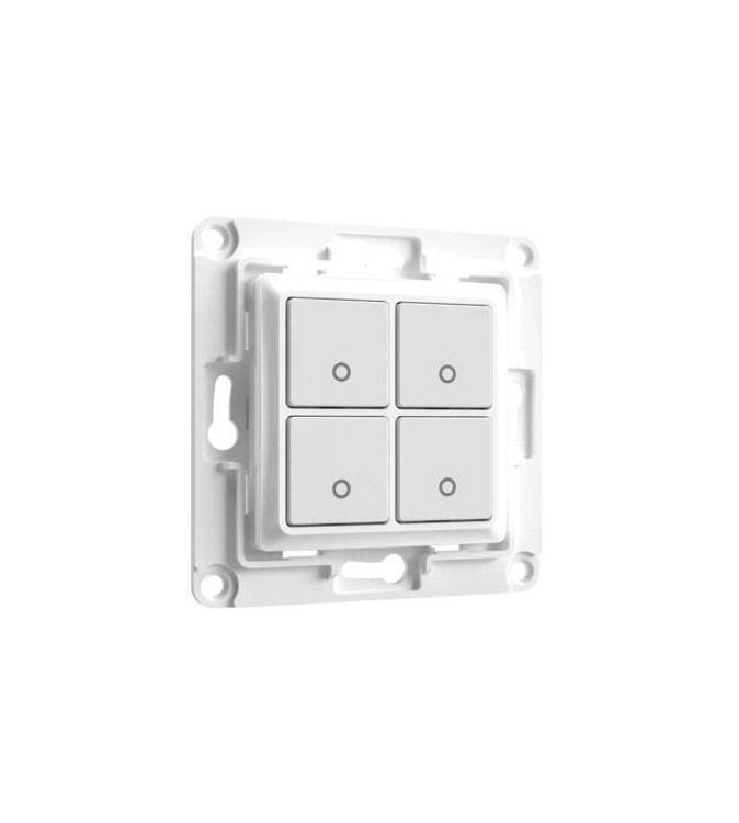 Shelly Wall Switch 4 - Pulsanti filari da parete 4 tasti bianco con supp relay
