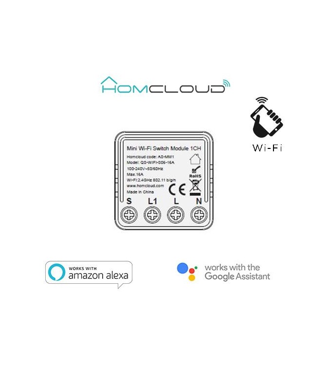 Modulo Interruttore Mini 1CH Wi-Fi da incasso