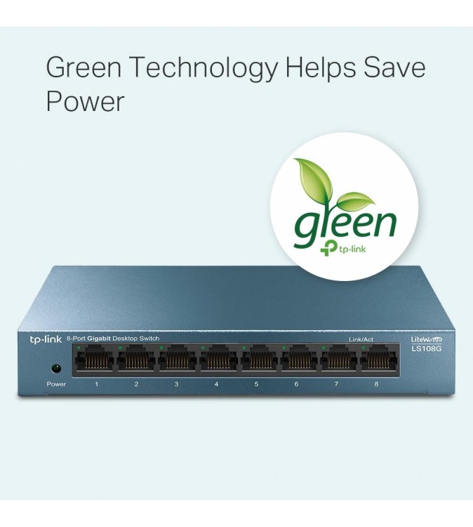 Switch Desktop 8 Porte RJ45 10/100/1000Mbps Auto-MDI/MDIX