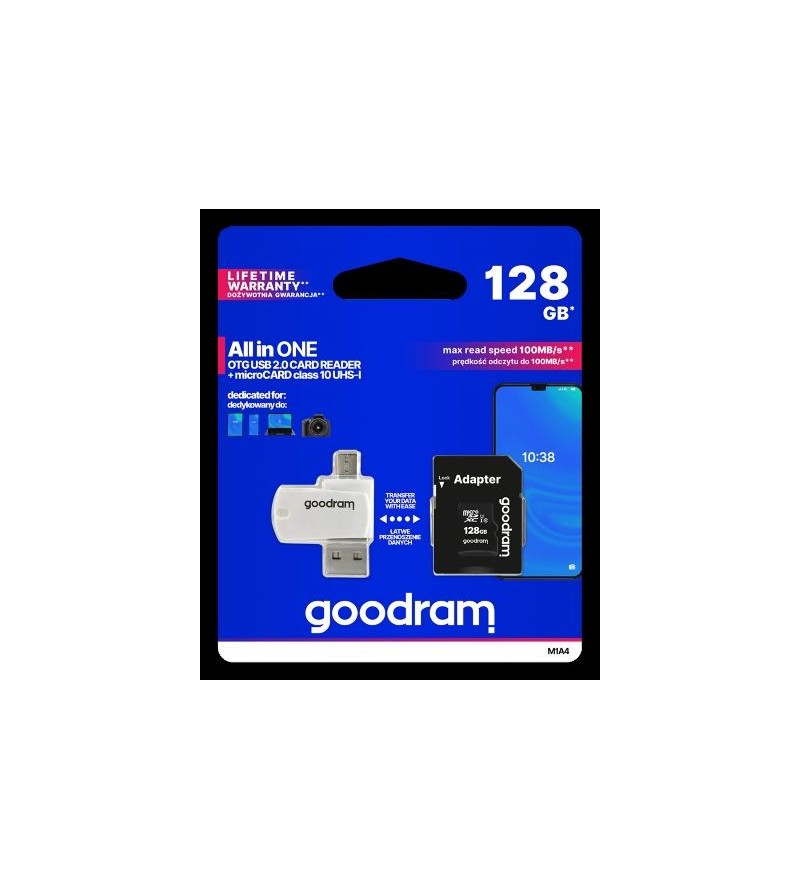 GoodRAM microSD 128GB class 10 + adpter + card reader - blister - M1A4-1280R12