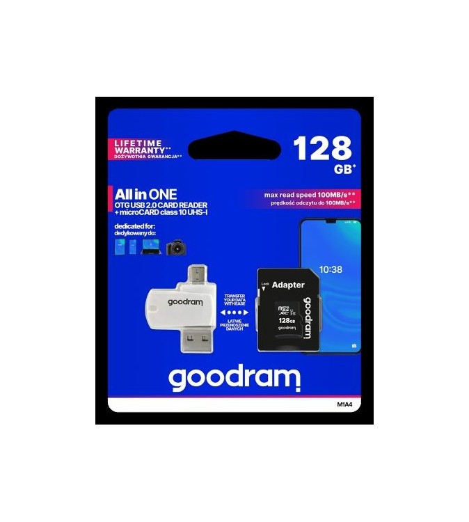 GoodRAM microSD 128GB class 10 + adpter + card reader - blister - M1A4-1280R12